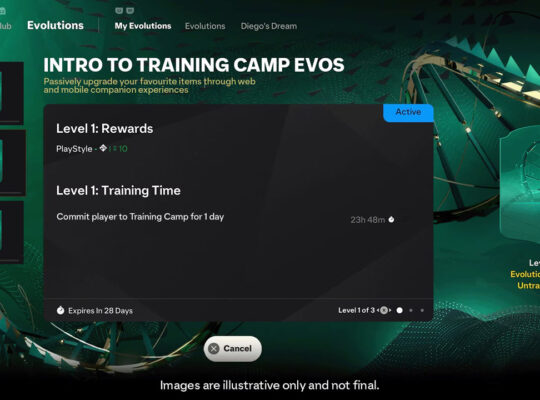 How the Training Camp Evolution Works in FUT 25 (Source: EA Sports)
